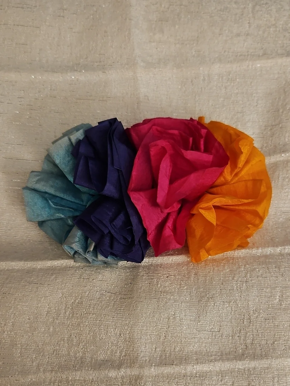 Vintage Mexican Flamenco Colorful Floral Ruffled Hair Barette
